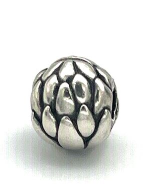Pandora *Rare* Lotus Flower Sterling Silver Clip Floral Bead Charm-Retired